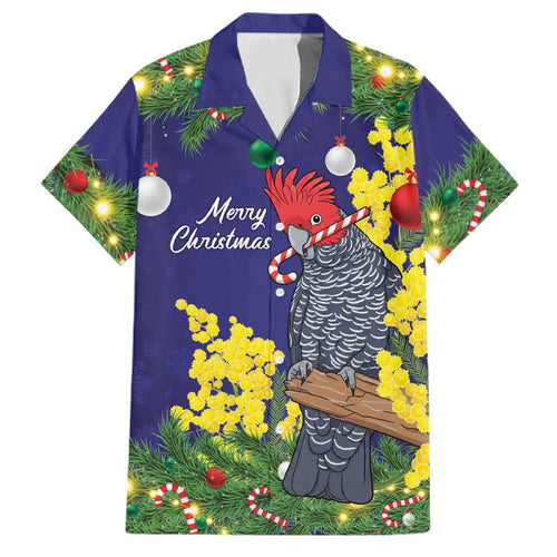 Australia Gang-gang Cockatoo Christmas Family Matching Tank Maxi Dress and Hawaiian Shirt Callocephalon Fimbriatum Golden Wattle Blue - Aussie Hoodie