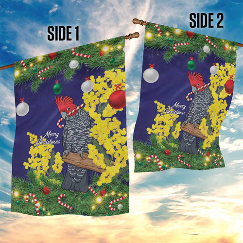 Australia Gang-gang Cockatoo Christmas Garden Flag Callocephalon Fimbriatum Golden Wattle Blue - Aussie Hoodie