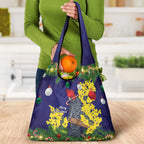 Australia Gang-gang Cockatoo Christmas Grocery Bag Callocephalon Fimbriatum Golden Wattle Blue - Aussie Hoodie