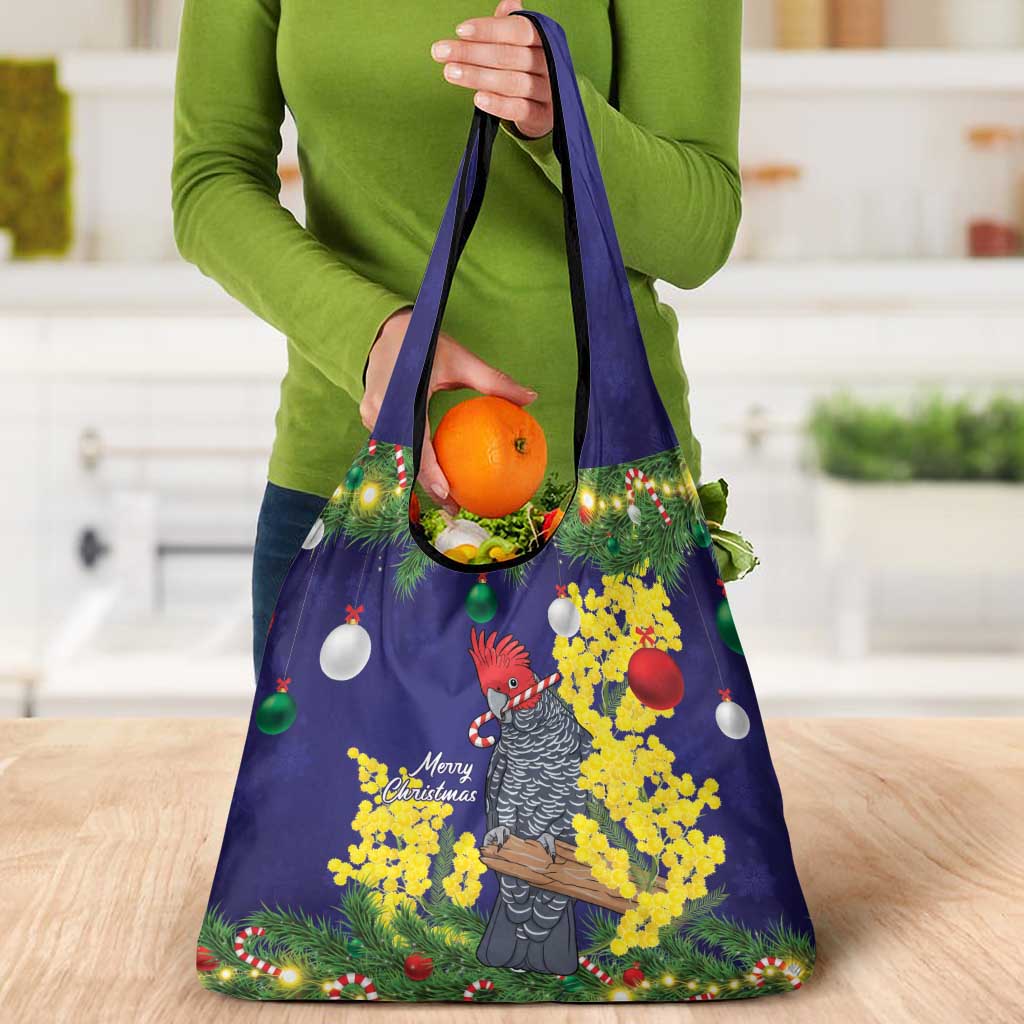Australia Gang-gang Cockatoo Christmas Grocery Bag Callocephalon Fimbriatum Golden Wattle Blue - Aussie Hoodie