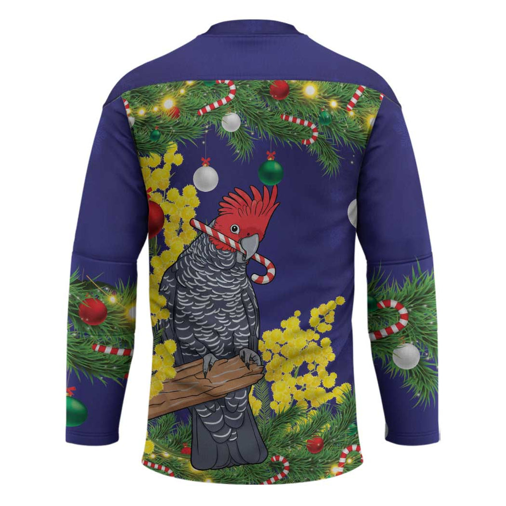 Australia Gang-gang Cockatoo Christmas Hockey Jersey Callocephalon Fimbriatum Golden Wattle Blue - Aussie Hoodie