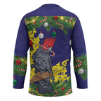 Australia Gang-gang Cockatoo Christmas Hockey Jersey Callocephalon Fimbriatum Golden Wattle Blue - Aussie Hoodie