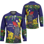 Australia Gang-gang Cockatoo Christmas Hockey Jersey Callocephalon Fimbriatum Golden Wattle Blue - Aussie Hoodie