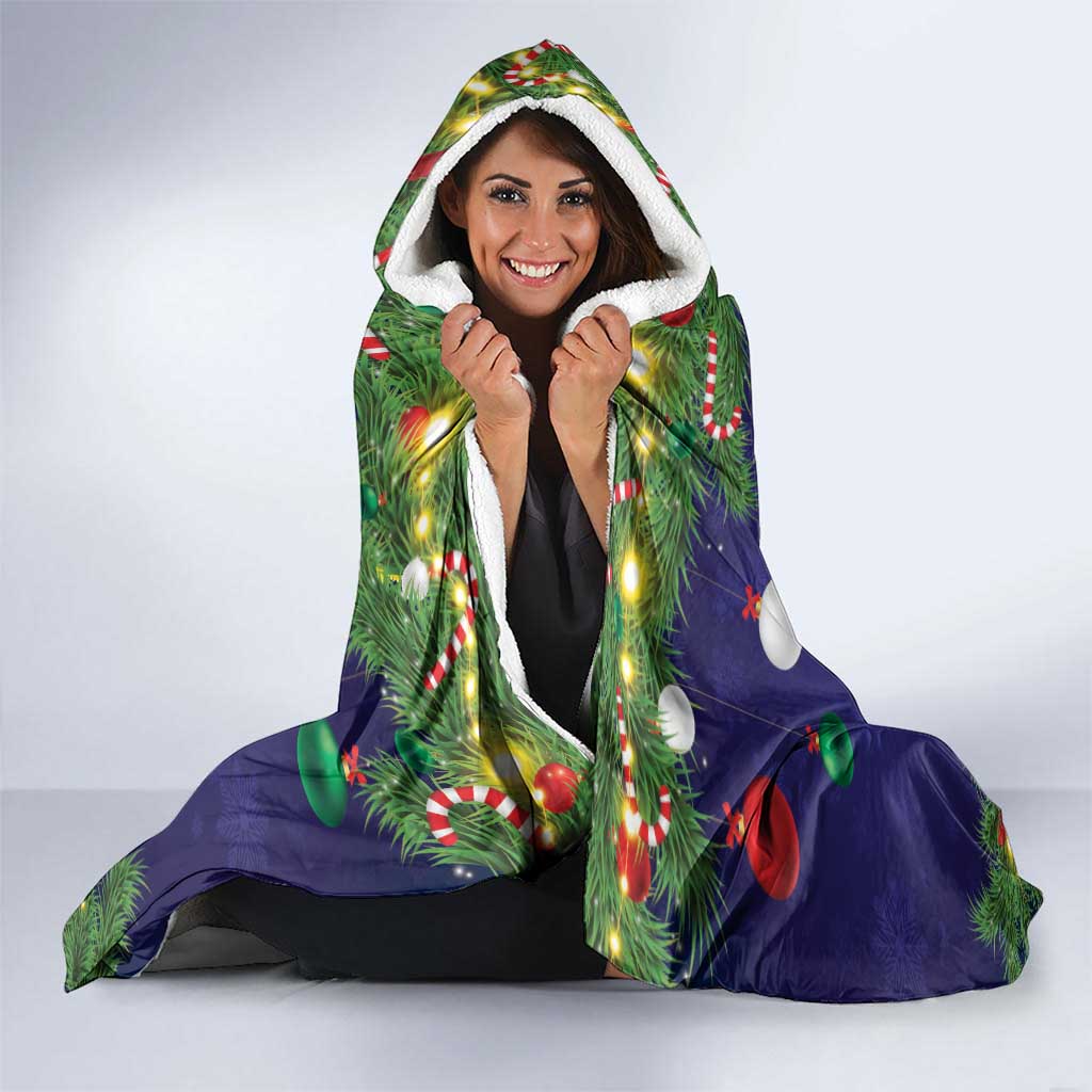 Australia Gang-gang Cockatoo Christmas Hooded Blanket Callocephalon Fimbriatum Golden Wattle Blue - Aussie Hoodie