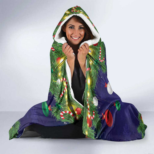 Australia Gang-gang Cockatoo Christmas Hooded Blanket Callocephalon Fimbriatum Golden Wattle Blue - Aussie Hoodie