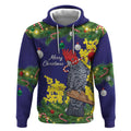 Australia Gang-gang Cockatoo Christmas Hoodie Callocephalon Fimbriatum Golden Wattle Blue - Aussie Hoodie