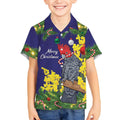 Australia Gang-gang Cockatoo Christmas Kid Hawaiian Shirt Callocephalon Fimbriatum Golden Wattle Blue - Aussie Hoodie