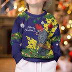Australia Gang-gang Cockatoo Christmas Kid Ugly Christmas Sweater Callocephalon Fimbriatum Golden Wattle Blue - Aussie Hoodie