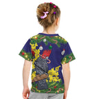 Australia Gang-gang Cockatoo Christmas Kid T Shirt Callocephalon Fimbriatum Golden Wattle Blue - Aussie Hoodie