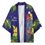 Australia Gang-gang Cockatoo Christmas Kimono Callocephalon Fimbriatum Golden Wattle Blue - Aussie Hoodie
