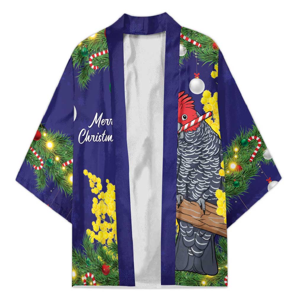 Australia Gang-gang Cockatoo Christmas Kimono Callocephalon Fimbriatum Golden Wattle Blue - Aussie Hoodie