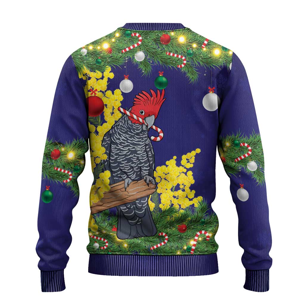 Australia Gang-gang Cockatoo Christmas Ugly Christmas Sweater Callocephalon Fimbriatum Golden Wattle Blue - Aussie Hoodie