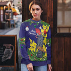 Australia Gang-gang Cockatoo Christmas Ugly Christmas Sweater Callocephalon Fimbriatum Golden Wattle Blue - Aussie Hoodie
