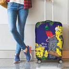 Australia Gang-gang Cockatoo Christmas Luggage Cover Callocephalon Fimbriatum Golden Wattle Blue - Aussie Hoodie
