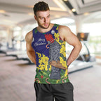 Australia Gang-gang Cockatoo Christmas Men Tank Top Callocephalon Fimbriatum Golden Wattle Blue - Aussie Hoodie