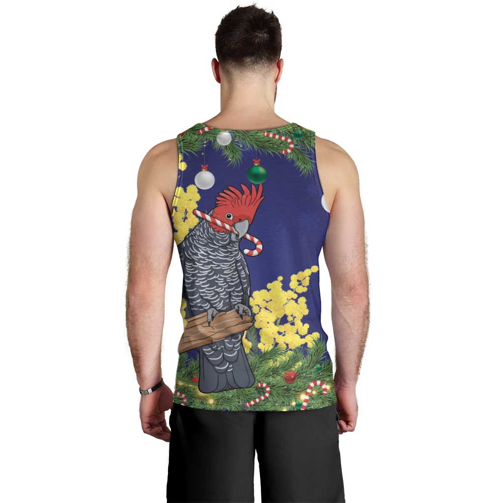 Australia Gang-gang Cockatoo Christmas Men Tank Top Callocephalon Fimbriatum Golden Wattle Blue - Aussie Hoodie