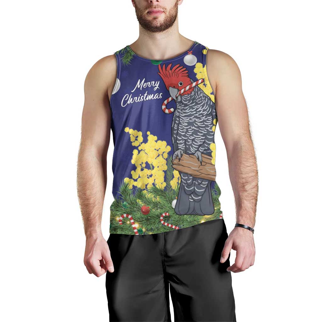 Australia Gang-gang Cockatoo Christmas Men Tank Top Callocephalon Fimbriatum Golden Wattle Blue - Aussie Hoodie