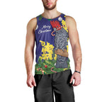Australia Gang-gang Cockatoo Christmas Men Tank Top Callocephalon Fimbriatum Golden Wattle Blue - Aussie Hoodie