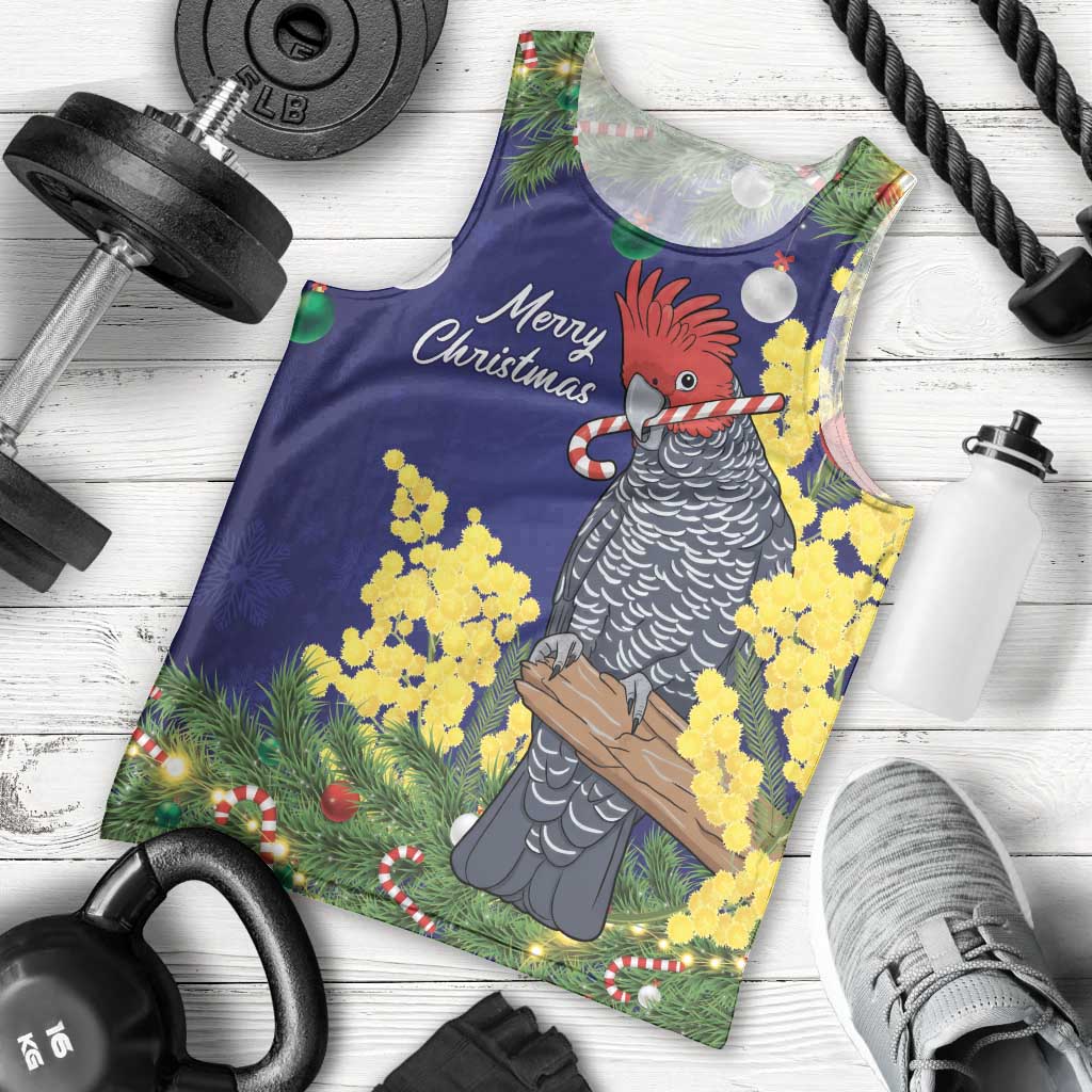 Australia Gang-gang Cockatoo Christmas Men Tank Top Callocephalon Fimbriatum Golden Wattle Blue - Aussie Hoodie