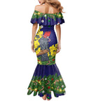 Australia Gang-gang Cockatoo Christmas Mermaid Dress Callocephalon Fimbriatum Golden Wattle Blue - Aussie Hoodie