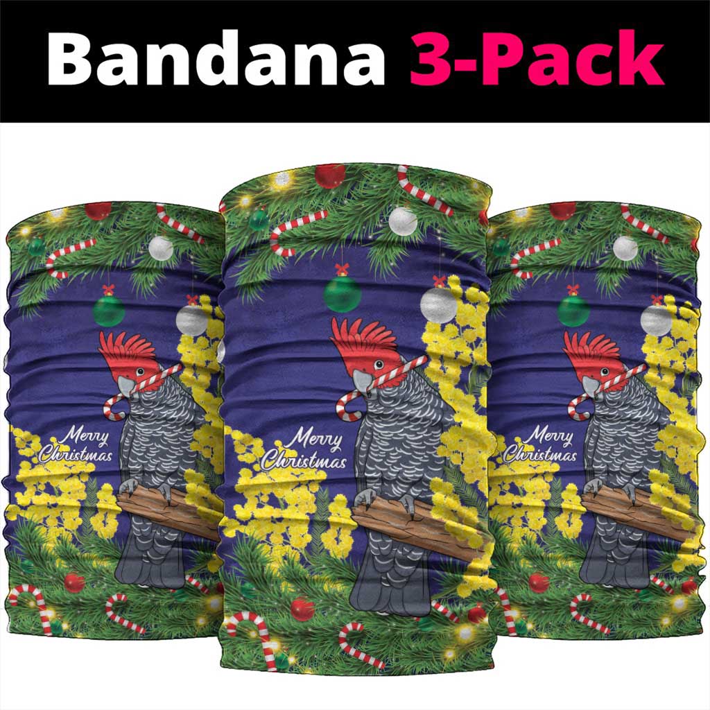 Australia Gang-gang Cockatoo Christmas Neck Gaiter Callocephalon Fimbriatum Golden Wattle Blue - Aussie Hoodie