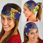 Australia Gang-gang Cockatoo Christmas Neck Gaiter Callocephalon Fimbriatum Golden Wattle Blue - Aussie Hoodie
