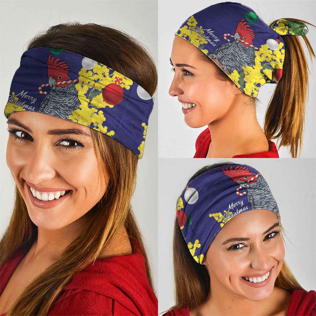 Australia Gang-gang Cockatoo Christmas Neck Gaiter Callocephalon Fimbriatum Golden Wattle Blue - Aussie Hoodie