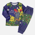 Australia Gang-gang Cockatoo Christmas Pajama Set Callocephalon Fimbriatum Golden Wattle Blue - Aussie Hoodie