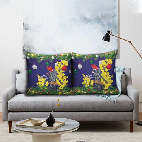 Australia Gang-gang Cockatoo Christmas Pillow Cover Callocephalon Fimbriatum Golden Wattle Blue - Aussie Hoodie