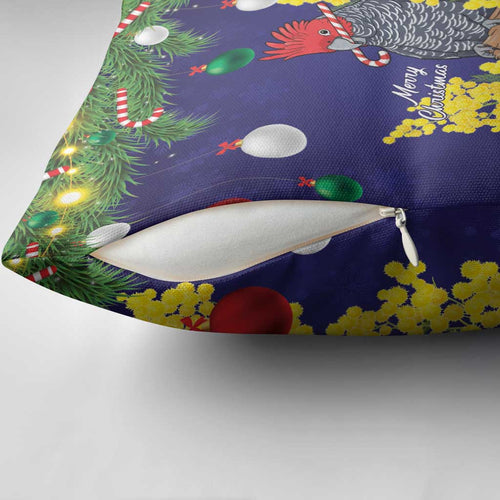 Australia Gang-gang Cockatoo Christmas Pillow Cover Callocephalon Fimbriatum Golden Wattle Blue - Aussie Hoodie