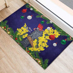 Australia Gang-gang Cockatoo Christmas Rubber Doormat Callocephalon Fimbriatum Golden Wattle Blue - Aussie Hoodie