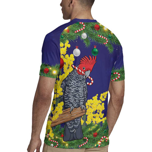 Australia Gang-gang Cockatoo Christmas Rugby Jersey Callocephalon Fimbriatum Golden Wattle Blue - Aussie Hoodie