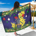 Australia Gang-gang Cockatoo Christmas Sarong Callocephalon Fimbriatum Golden Wattle Blue - Aussie Hoodie