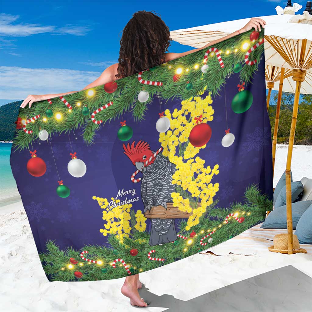Australia Gang-gang Cockatoo Christmas Sarong Callocephalon Fimbriatum Golden Wattle Blue - Aussie Hoodie