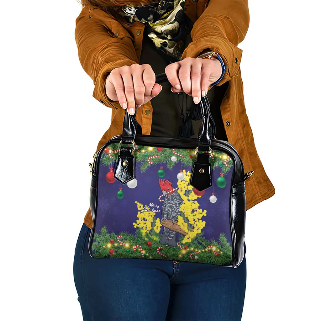 Australia Gang-gang Cockatoo Christmas Shoulder Handbag Callocephalon Fimbriatum Golden Wattle Blue - Aussie Hoodie