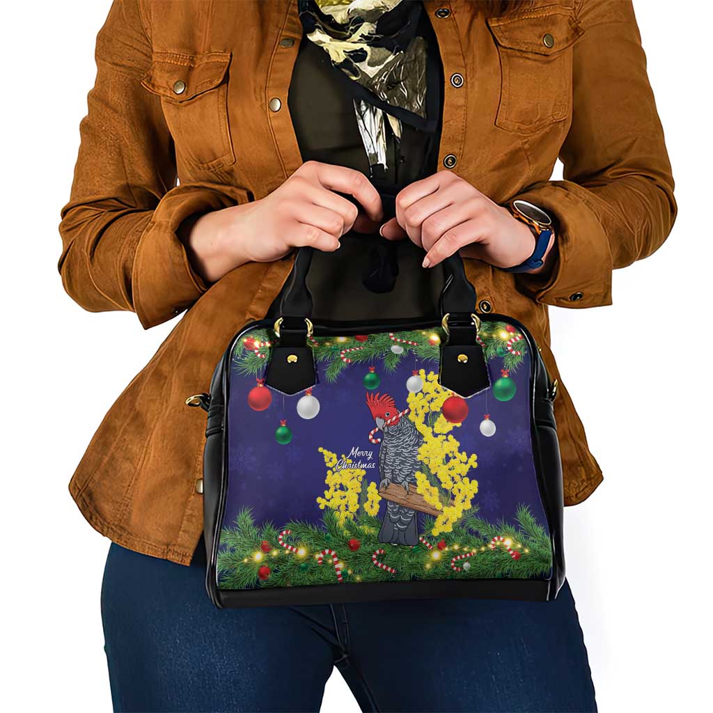 Australia Gang-gang Cockatoo Christmas Shoulder Handbag Callocephalon Fimbriatum Golden Wattle Blue - Aussie Hoodie