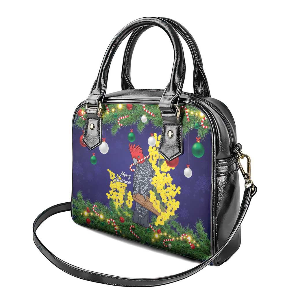 Australia Gang-gang Cockatoo Christmas Shoulder Handbag Callocephalon Fimbriatum Golden Wattle Blue - Aussie Hoodie