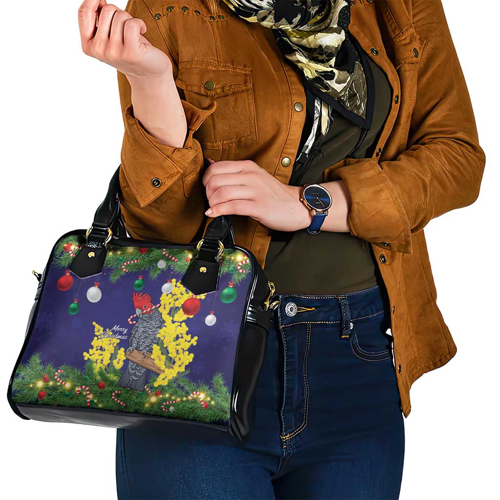 Australia Gang-gang Cockatoo Christmas Shoulder Handbag Callocephalon Fimbriatum Golden Wattle Blue - Aussie Hoodie