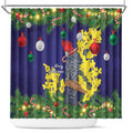 Australia Gang-gang Cockatoo Christmas Shower Curtain Callocephalon Fimbriatum Golden Wattle Blue - Aussie Hoodie