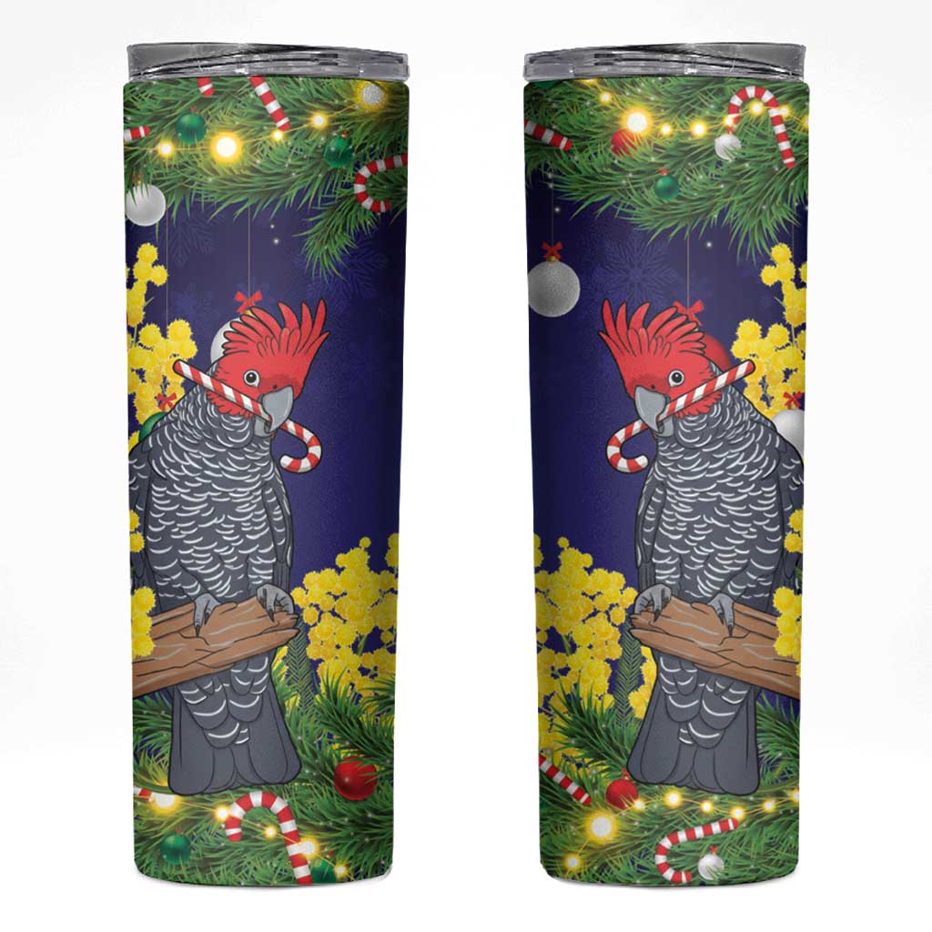Australia Gang-gang Cockatoo Christmas Skinny Tumbler Callocephalon Fimbriatum Golden Wattle Blue - Aussie Hoodie