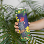 Australia Gang-gang Cockatoo Christmas Skinny Tumbler Callocephalon Fimbriatum Golden Wattle Blue - Aussie Hoodie