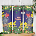 Australia Gang-gang Cockatoo Christmas Skinny Tumbler Callocephalon Fimbriatum Golden Wattle Blue - Aussie Hoodie