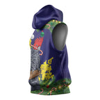 Australia Gang-gang Cockatoo Christmas Sleeveless Hoodie Callocephalon Fimbriatum Golden Wattle Blue - Aussie Hoodie