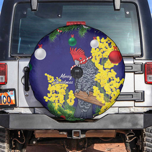 Australia Gang-gang Cockatoo Christmas Spare Tire Cover Callocephalon Fimbriatum Golden Wattle Blue - Aussie Hoodie