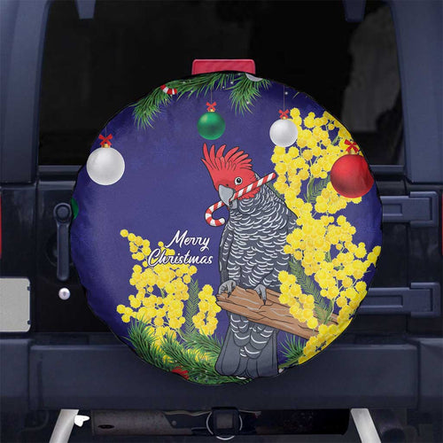 Australia Gang-gang Cockatoo Christmas Spare Tire Cover Callocephalon Fimbriatum Golden Wattle Blue - Aussie Hoodie