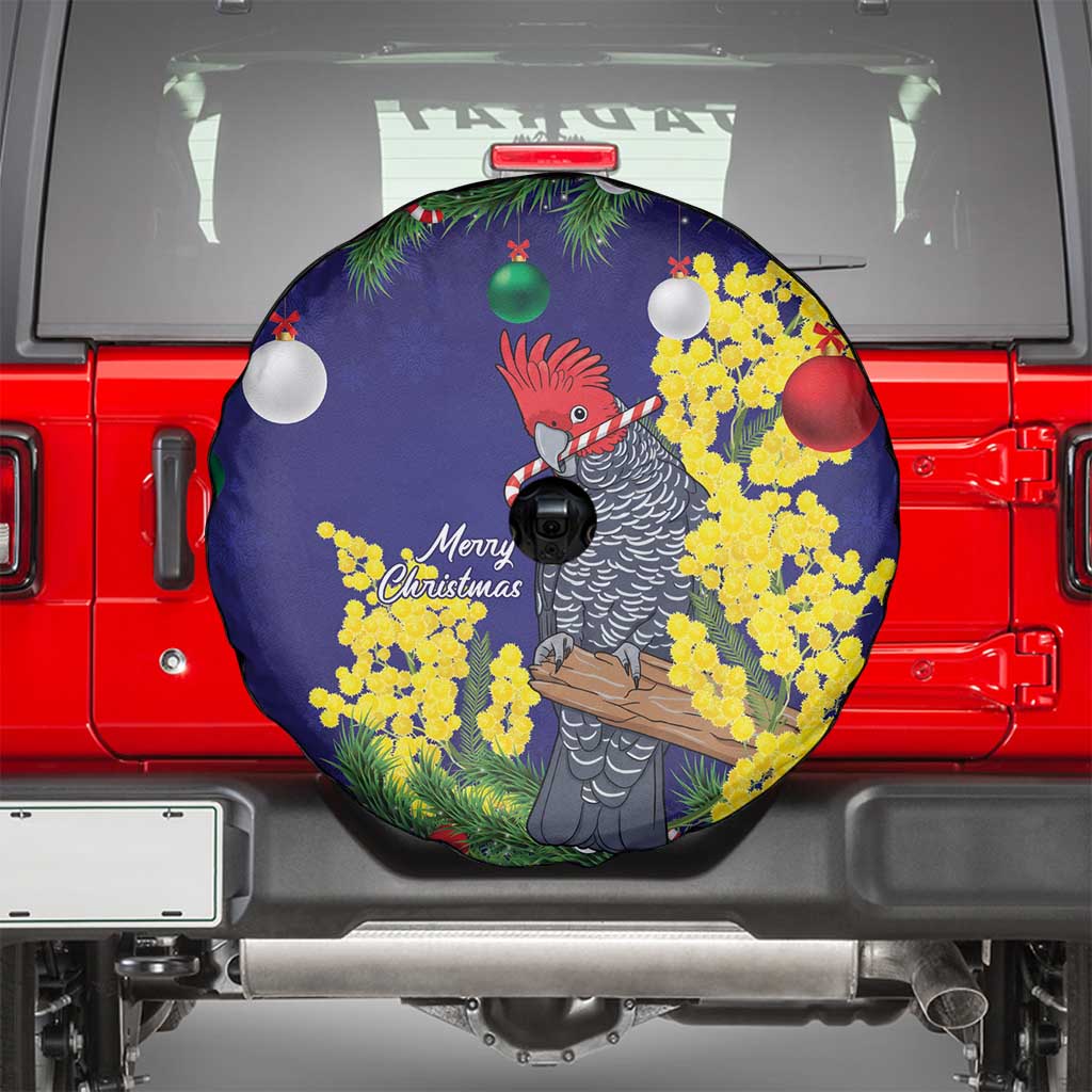 Australia Gang-gang Cockatoo Christmas Spare Tire Cover Callocephalon Fimbriatum Golden Wattle Blue - Aussie Hoodie