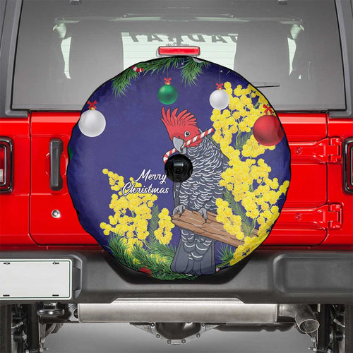 Australia Gang-gang Cockatoo Christmas Spare Tire Cover Callocephalon Fimbriatum Golden Wattle Blue - Aussie Hoodie
