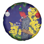 Australia Gang-gang Cockatoo Christmas Spare Tire Cover Callocephalon Fimbriatum Golden Wattle Blue - Aussie Hoodie