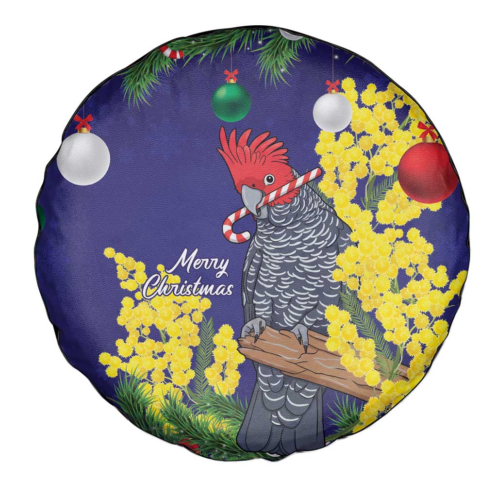 Australia Gang-gang Cockatoo Christmas Spare Tire Cover Callocephalon Fimbriatum Golden Wattle Blue - Aussie Hoodie
