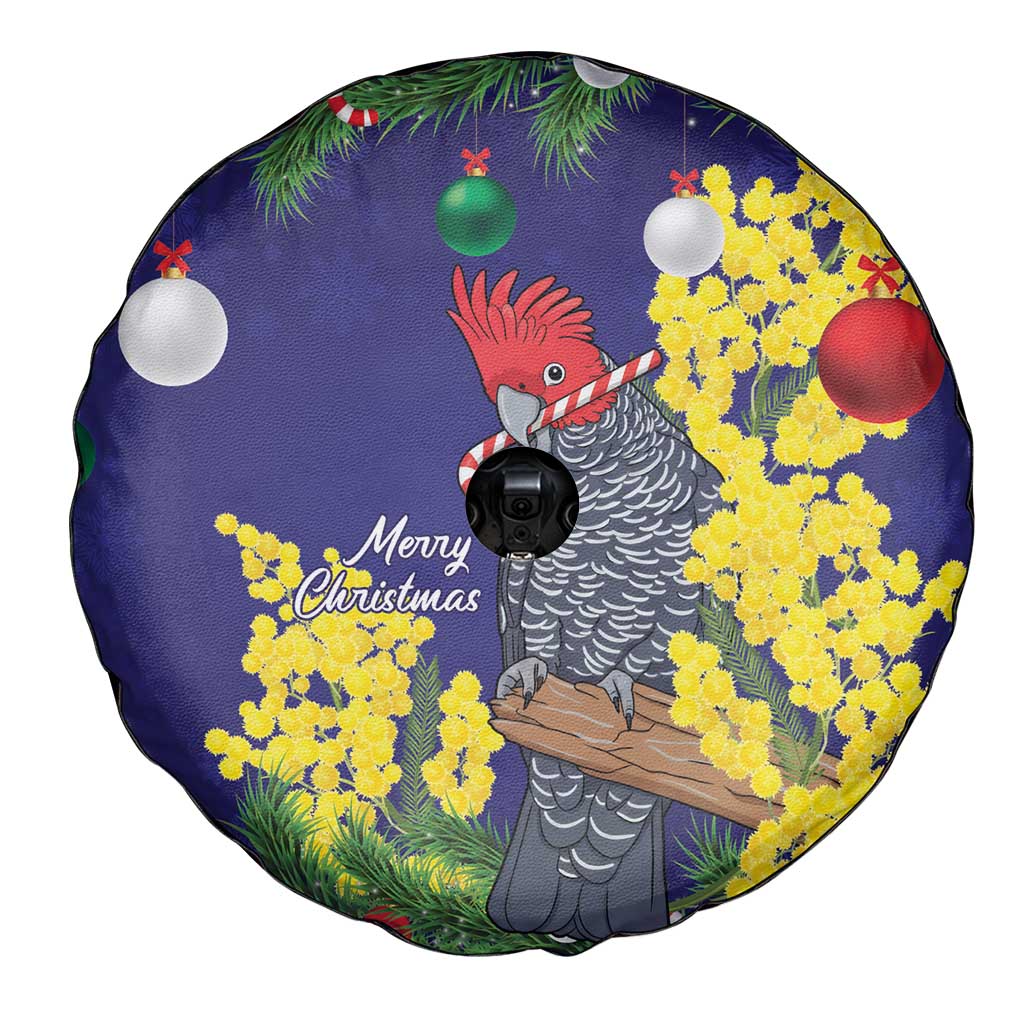 Australia Gang-gang Cockatoo Christmas Spare Tire Cover Callocephalon Fimbriatum Golden Wattle Blue - Aussie Hoodie